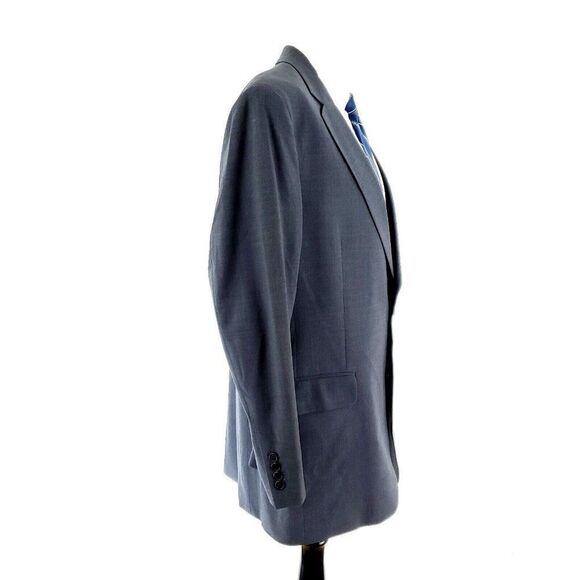 Jos A Bank Wool 2 Button 2 Piece Suit 44L Gray 36/29 Pleated Cuffed High Rise Su - Picture 8 of 12